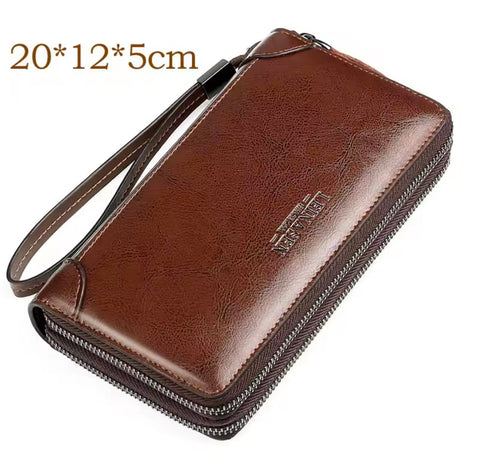 Double zipper Universal Long Wallet Large Capacity Multi Zipper pockets for Mobile