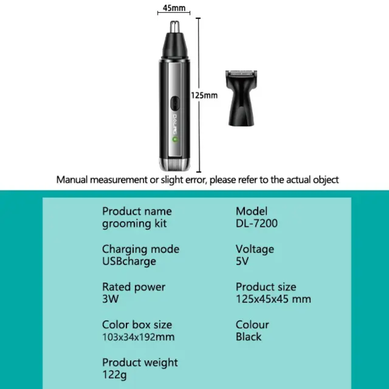 2 in 1 Professional DL-7200 Kit nose and hair trimmer