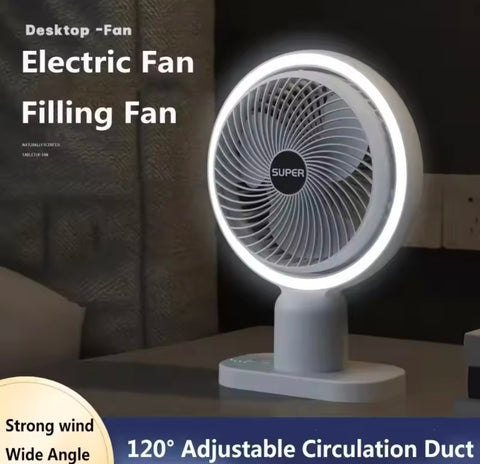 Rechargeable Table Super cooling Fan Desktop with Led Light