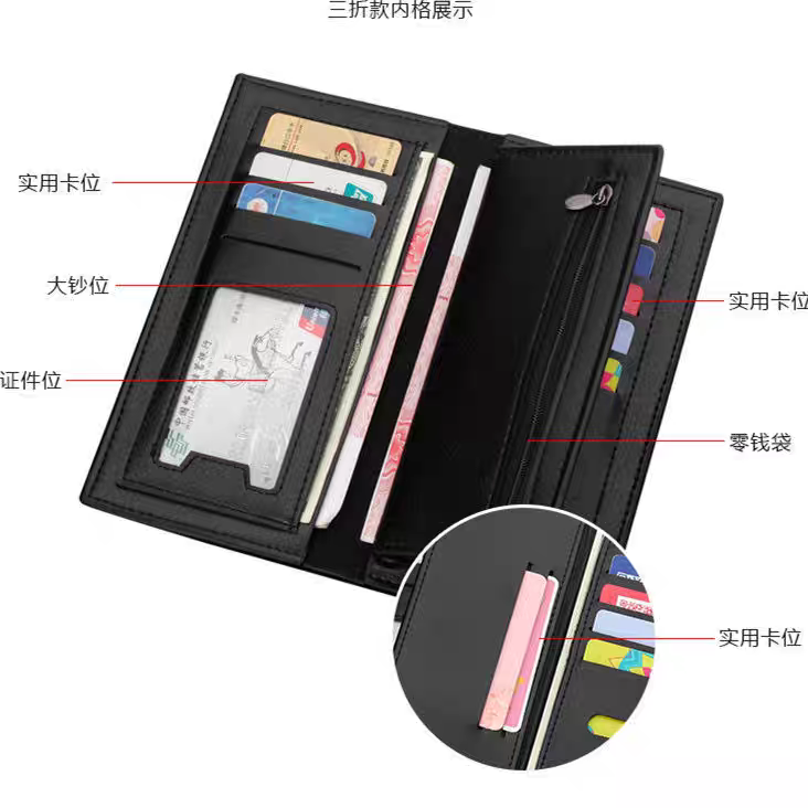 New Fashion Multi Cards Organizer bifold Long wallet