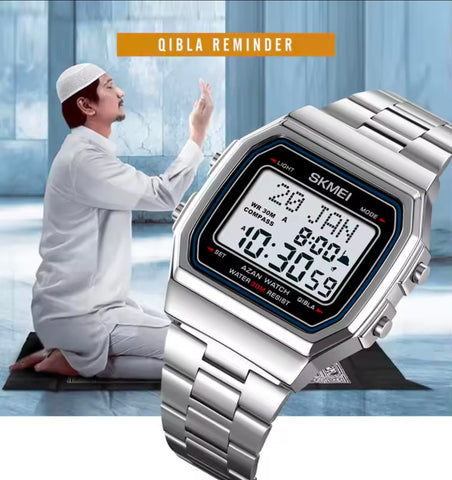 SKMEI Muslim Prayer Qibla Hijri Islamic Digital Waterproof Wrist Watch