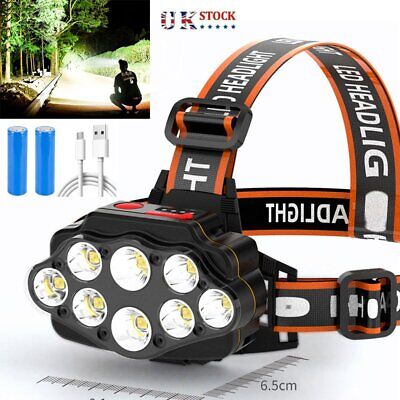 COB Super Headlight Led 18650 Outdoors Powerful Rechargeable Head Flashlight