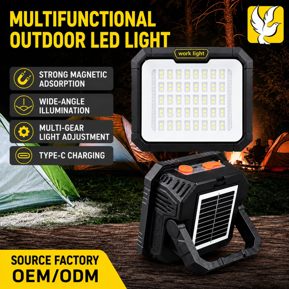 C2 Portable Searchlight with COB Side Light & Power Bank