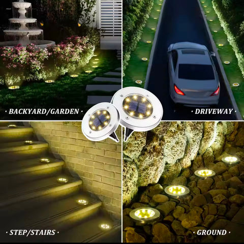 4pcs 8LED Solar Decoration Light Outdoor Garden Solar Underground Light