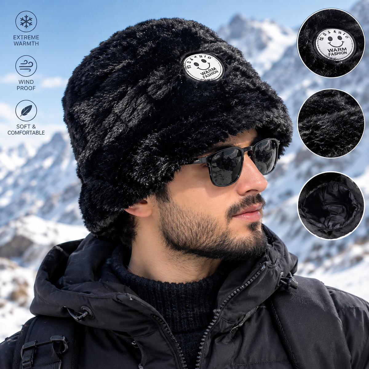 SnowPeak Premium Thermal Fur Cap Winter Cap for Men & Women