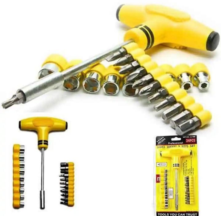 24 in 1 Professional Tools -T Shape Screwdriver
Set JL-1080 Batch Head Ratchet Pawl Socket
Spanner Hand Tools | 24pcs Multifunction
repair opening tool kit