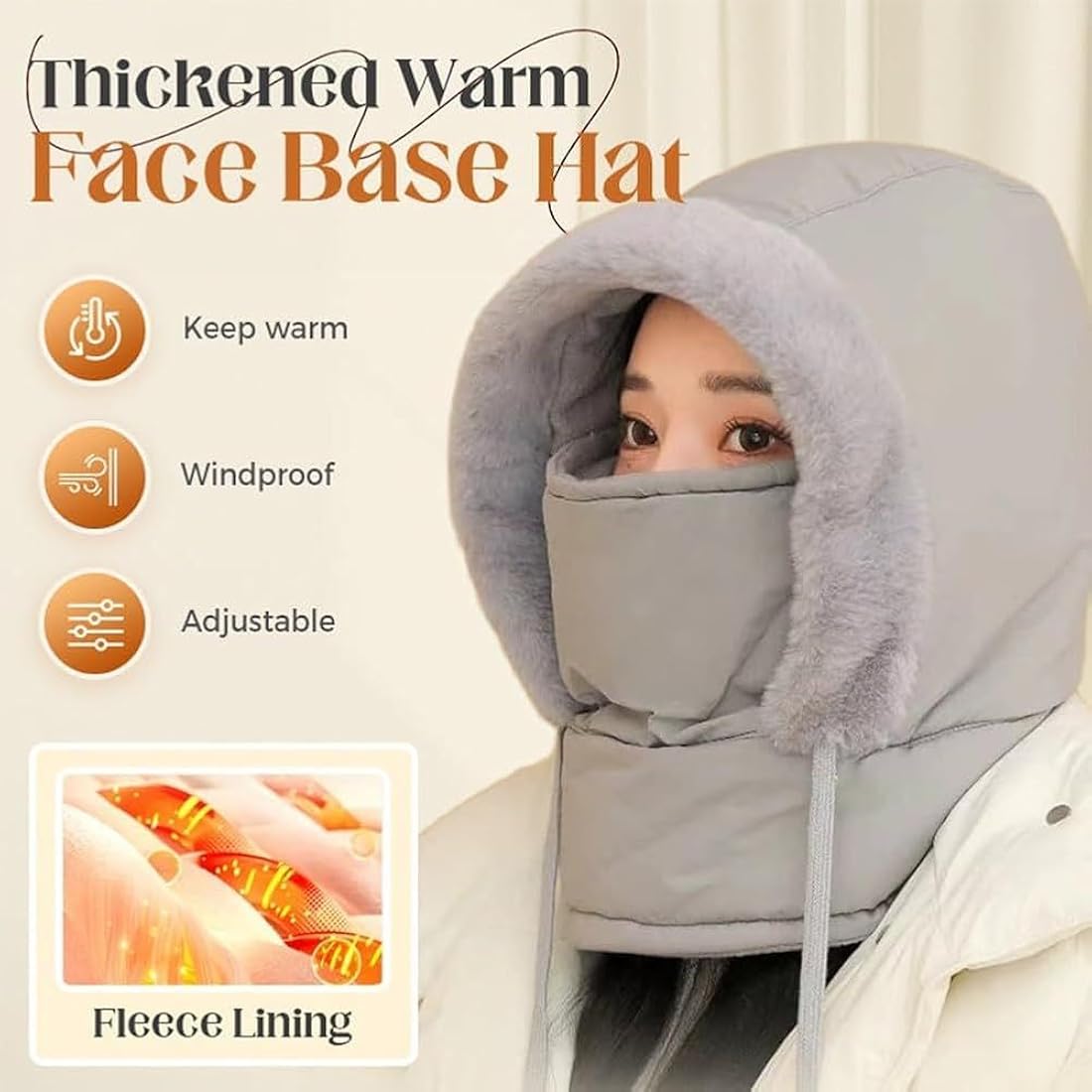 Winter Down Hood Hat & Hooded Scarf