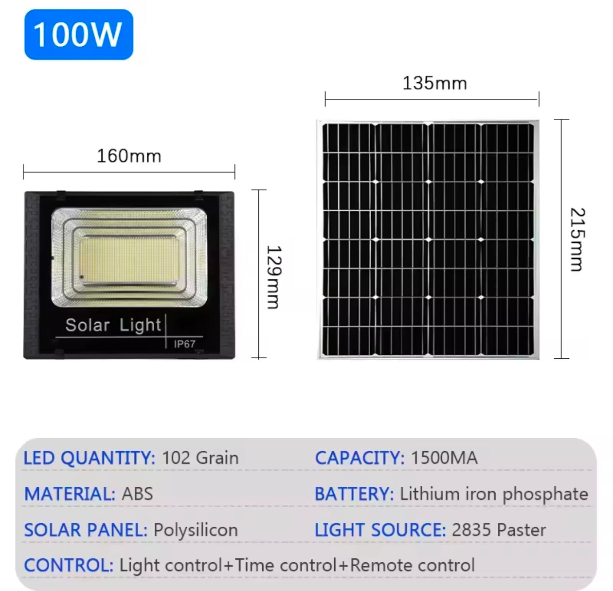 Solar Light Outdoor IP67 Waterproof Reflector with solar panel
