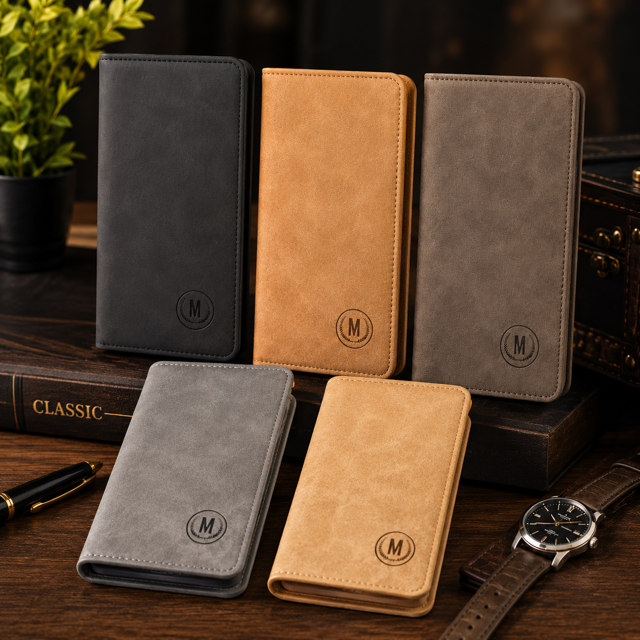 Luxury Leather Frosted Long Wallet