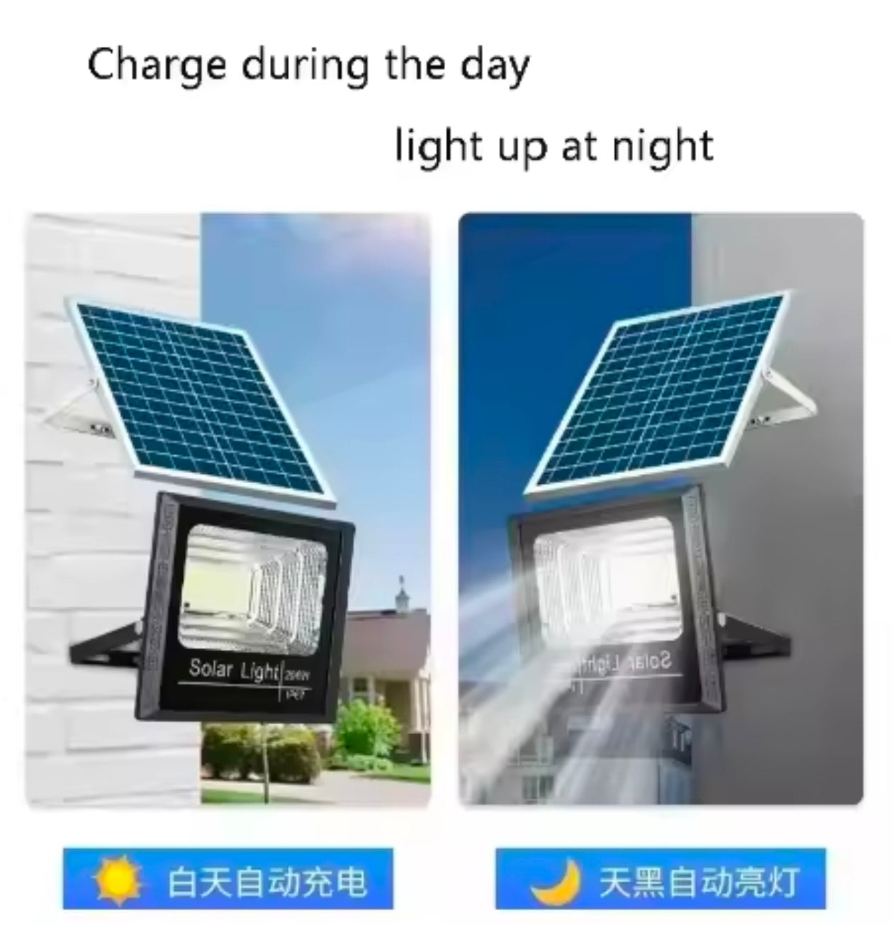 100w Solar Flood Lights LED Solar Powered Spotlight Outdoor Waterproof Reflector