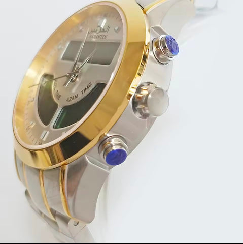 Alfajar Alharmeen prayer Azan Stainless Steel watch Qibla Muslim Watch