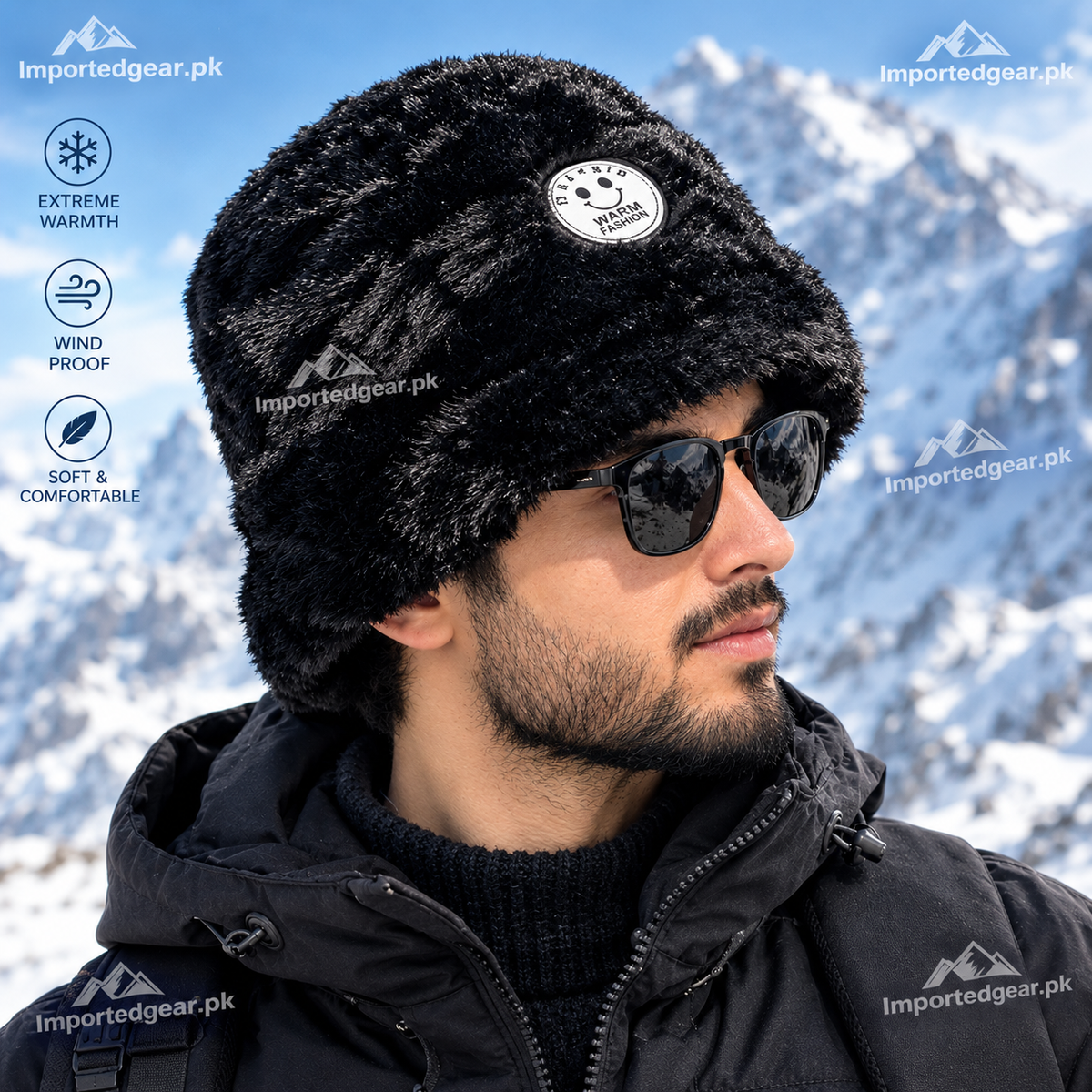 SnowPeak Premium Thermal Fur Cap Winter Cap for Men & Women