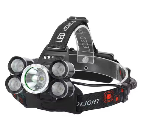 5 Light Led Headlamp Hunting Camping Emergency Headlight