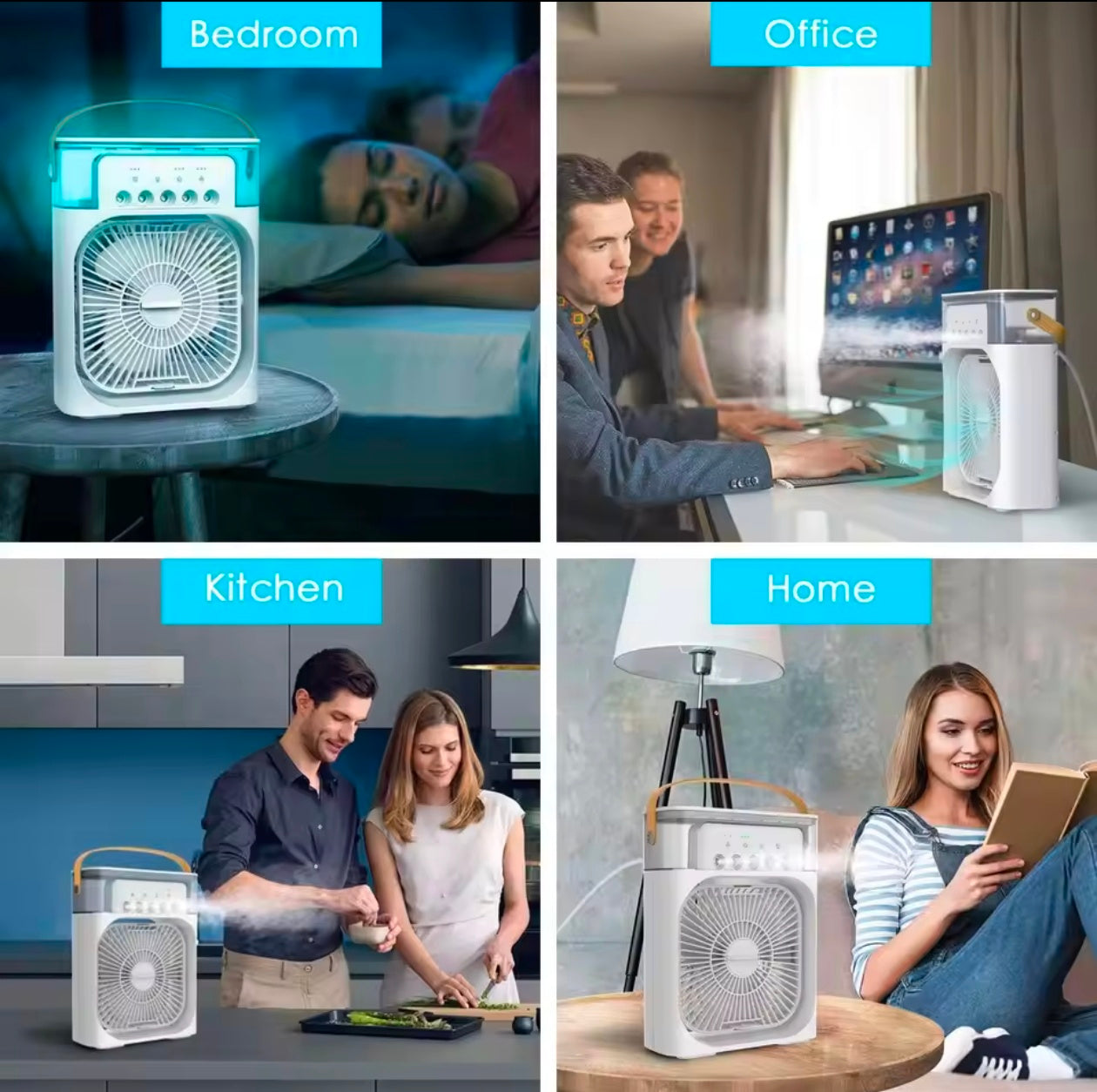 Portable Ac Humidifier Cooling Fan with Led Light