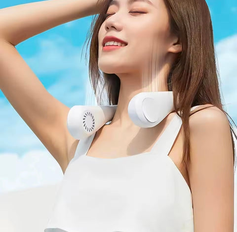 Portable Hanging Neck Fan Rechargeable Air Cooler 3 Speed