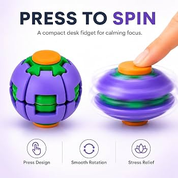 Colorful 3D Printed Press Fidget Spinner Ball