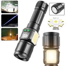 2KM Long Range LED Flashlight - Side COB, Type-C