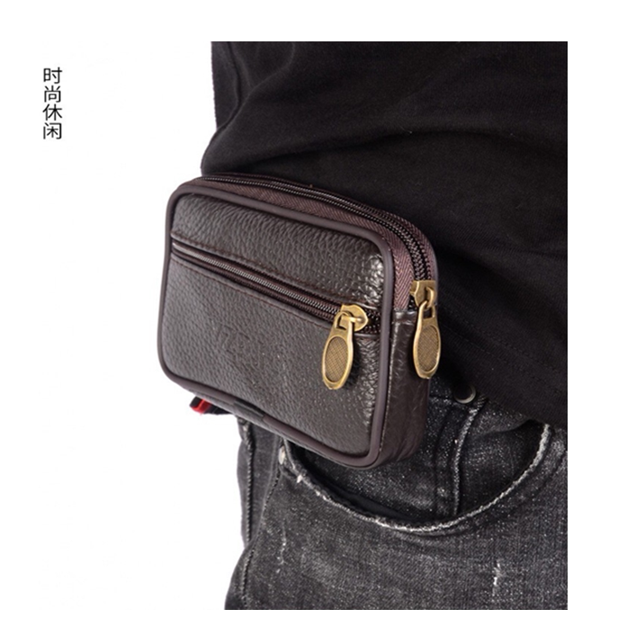 Vintage Cowhide Leather Waist Bag
