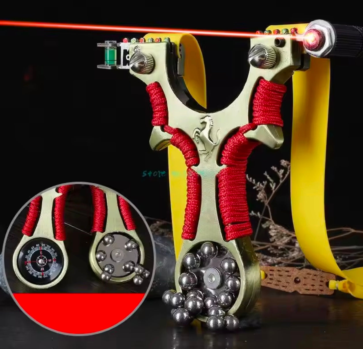Alloy Slingshot With Laser Sight