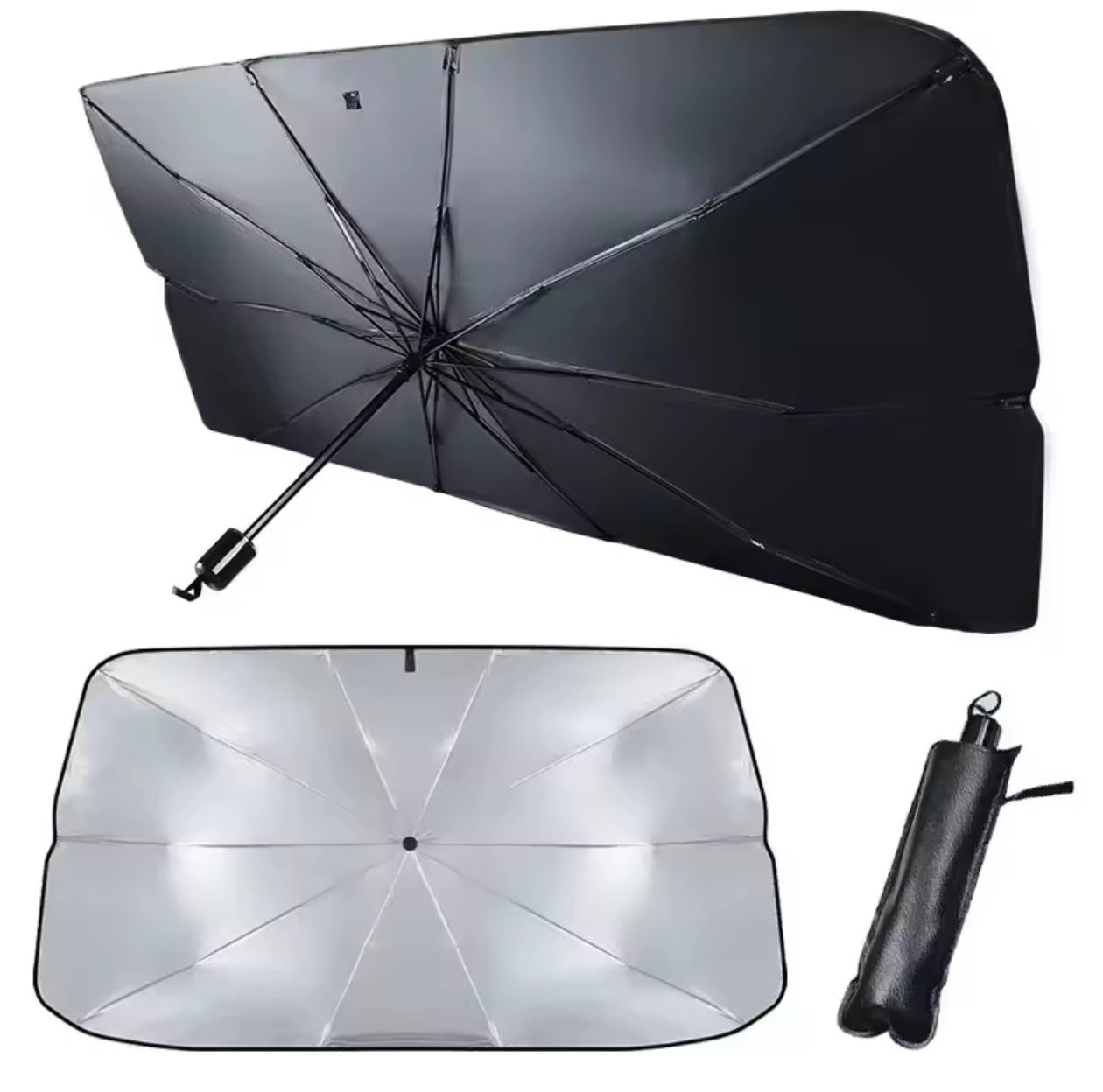Car Sunshade Retractable Sunscreen Heat Insulation Front Windshield Umbrella