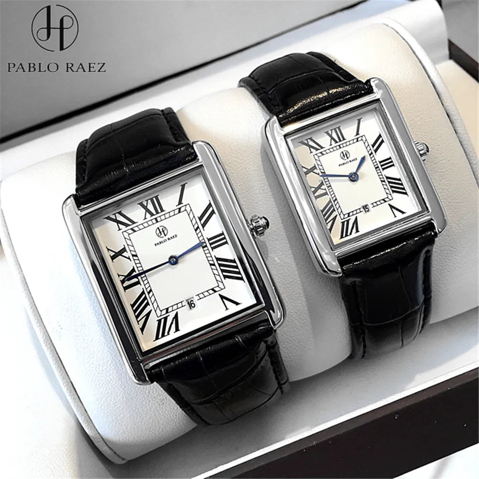Elegant Business Square Quartz Timepiece with Calendar – Waterproof Fashion Gift for Him