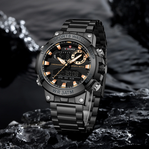 Naviforce 9237 LCD Double Display quartz digital Watch