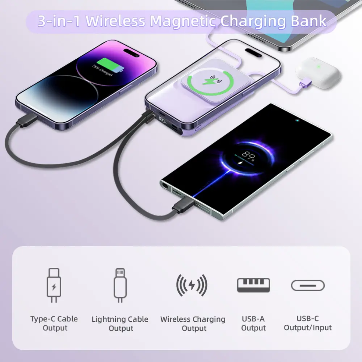 10000mAH 35W PD Wireless Power Bank