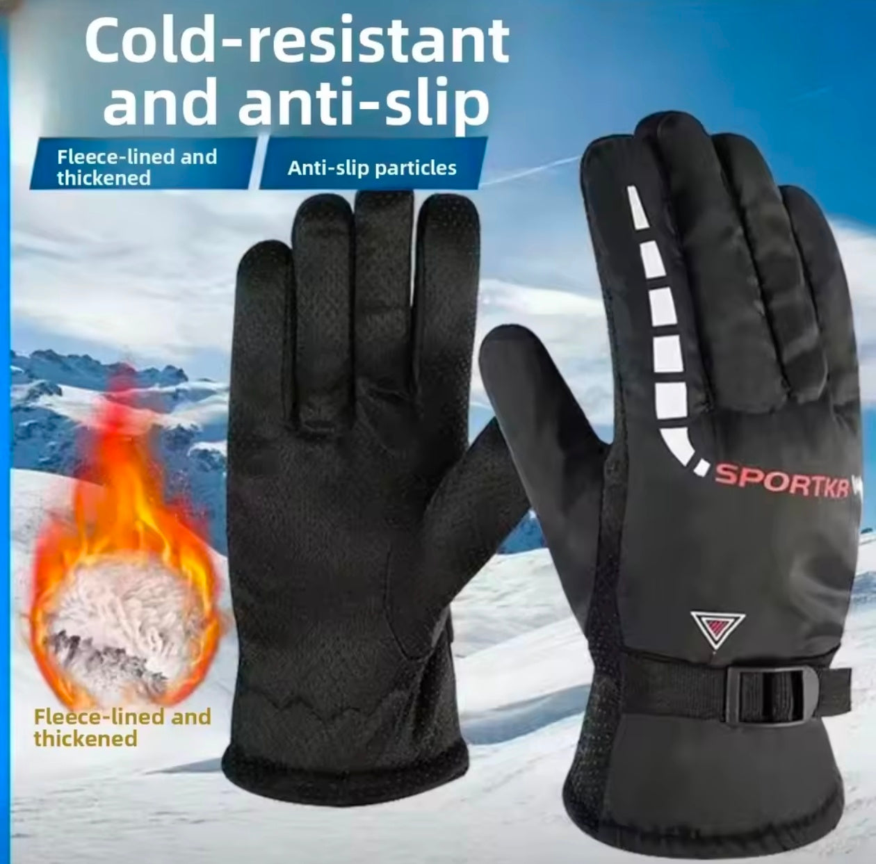 Winter Warm Leather Waterproof & Windproof Gloves