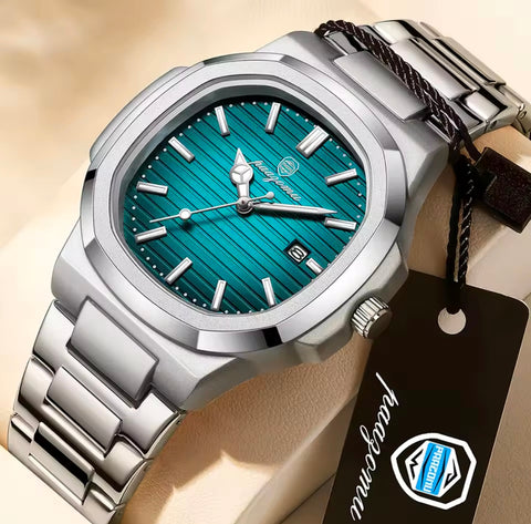 Power Luxury Stainless Steel Quartz Watch Waterproof 3ATM