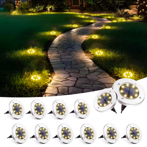 4pcs 8LED Solar Decoration Light Outdoor Garden Solar Underground Light