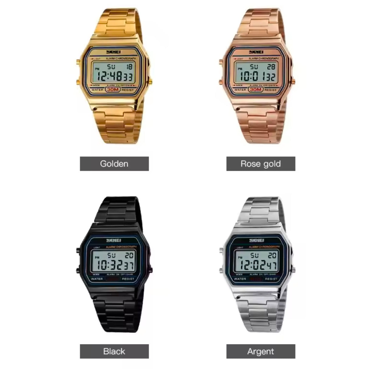 Skmei Top Brand Luxury Stainless Steel  3Bar Waterproof
