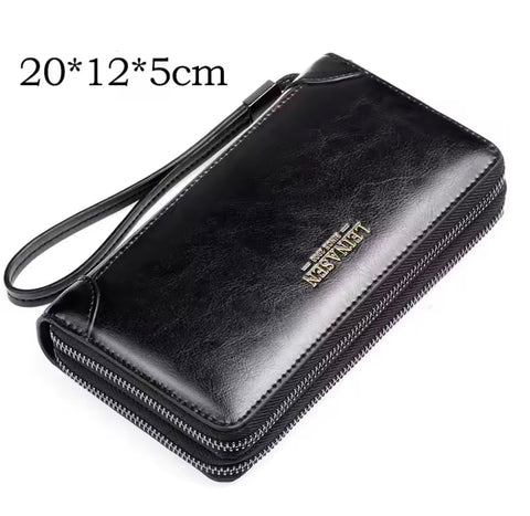 Double zipper Universal Long Wallet Large Capacity Multi Zipper pockets for Mobile
