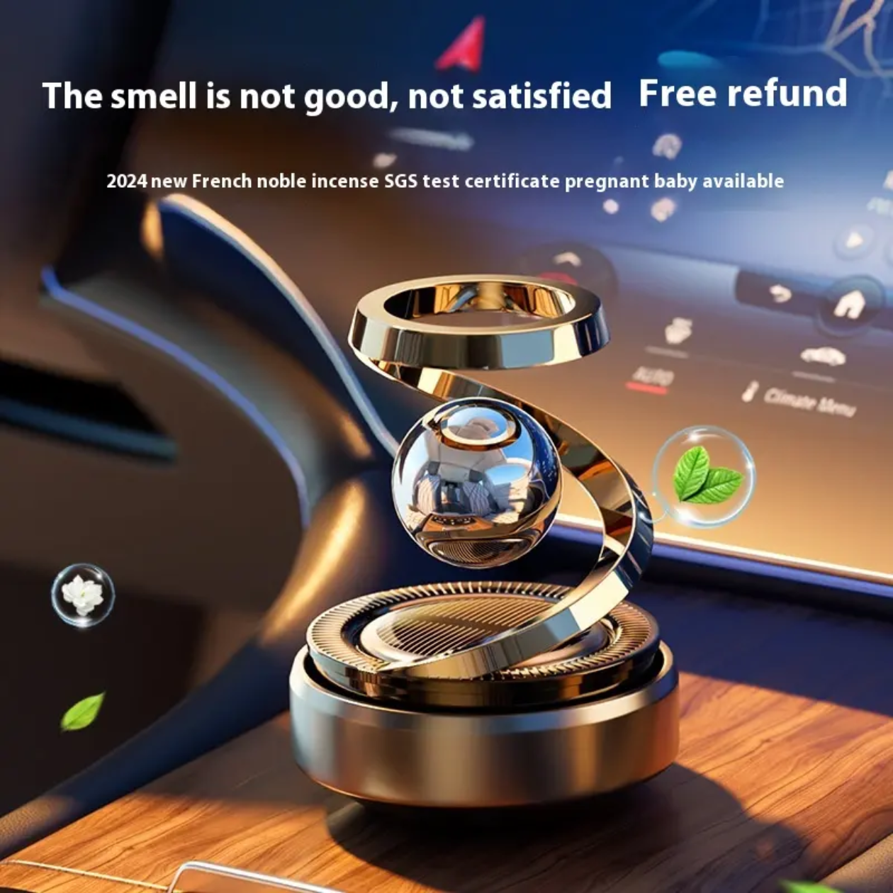 Solar Power Rotating Air Freshener For Car Fragrance Ornaments Autorotation Solar Car Supplies Air Freshener For Car Home