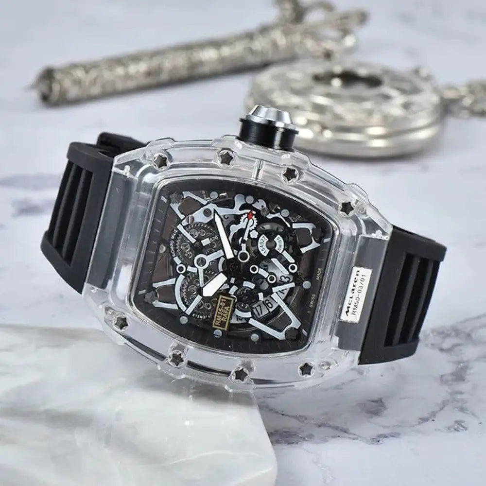 Avaner Men's Square Vintage Leather Cuff Watch