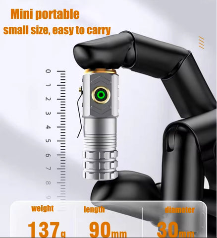 Portable Strong Flashlight Magnetic Mini Multi-functional Rechargeable Torch Super Bright