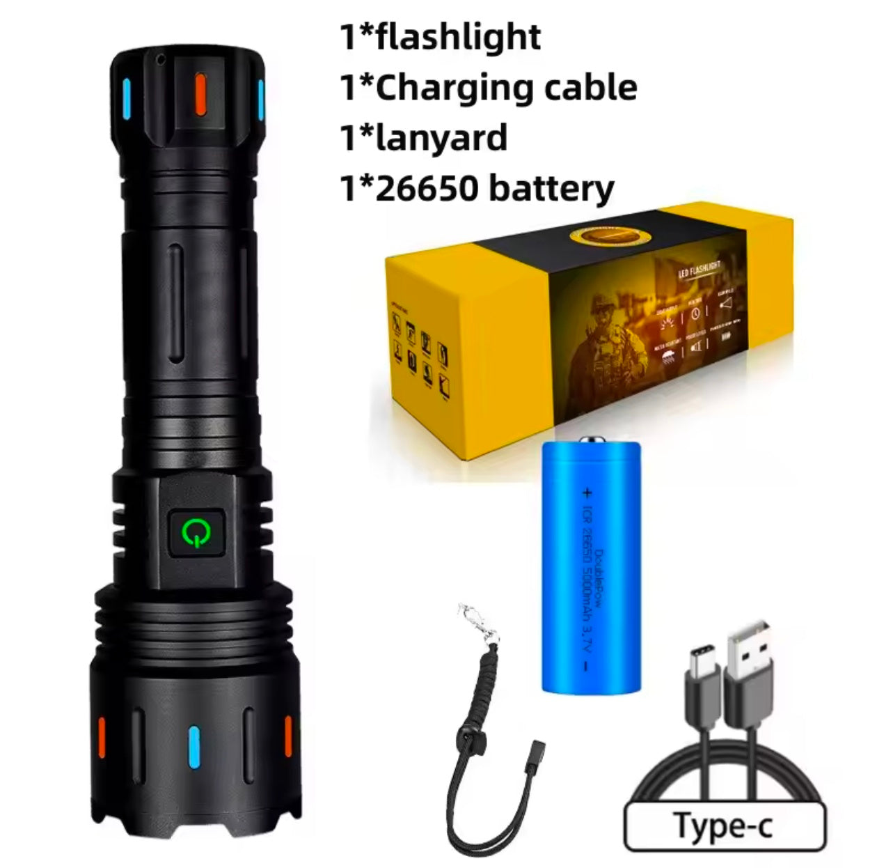 800w Long Range Power Full  Aluminum Alloy Torch 3000m