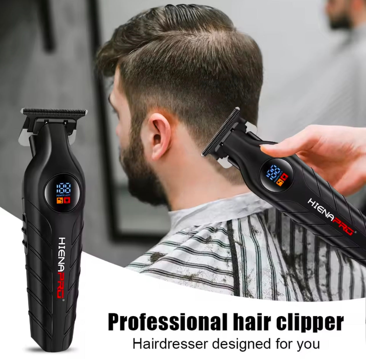 Daling Pro Hair Clippers Intelligent LED Display Hair Cutting Machine Strong Power Professional Hair Beard Trimmer