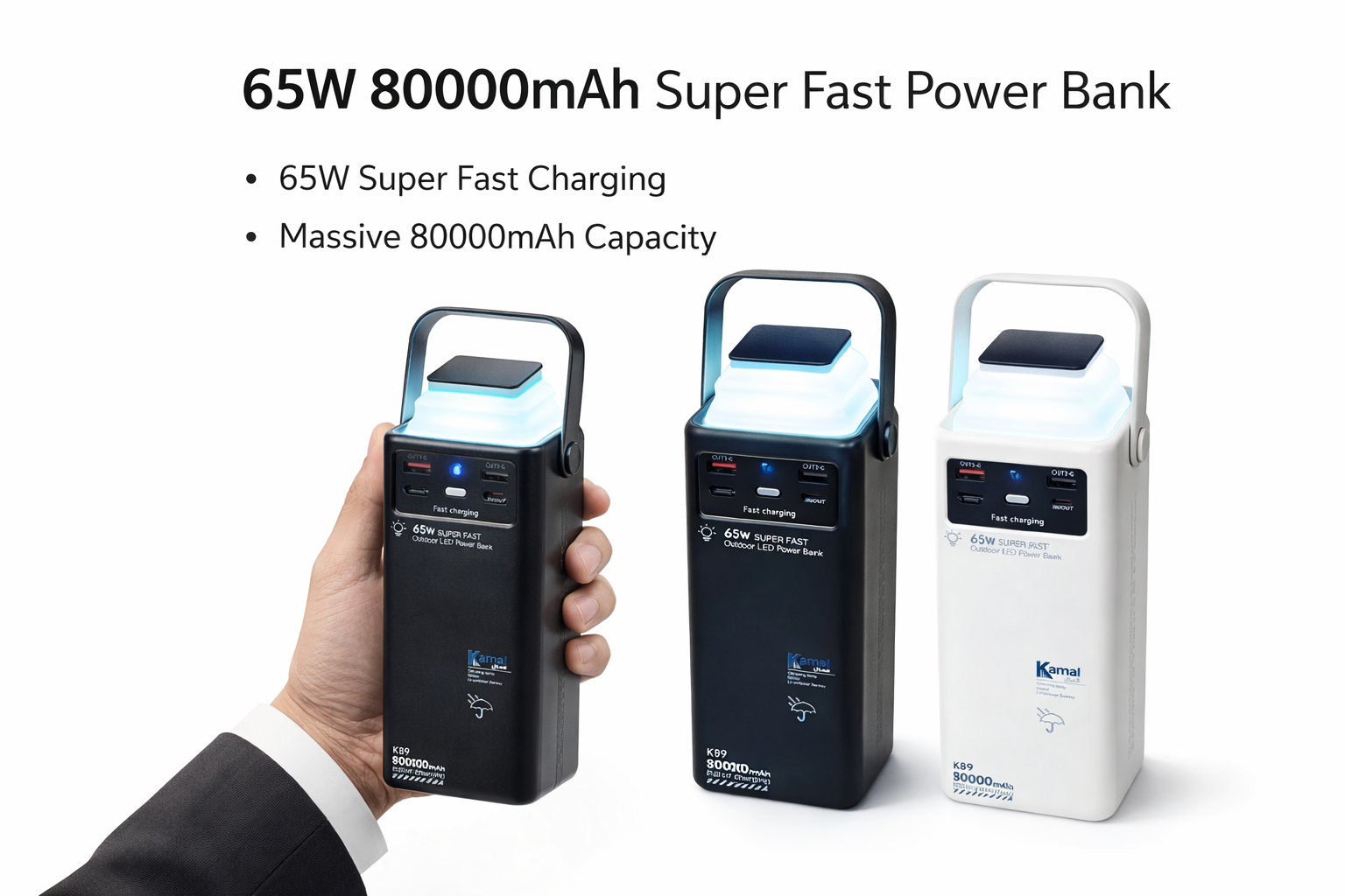 80,000mAH 65W Quick Charge powerbank