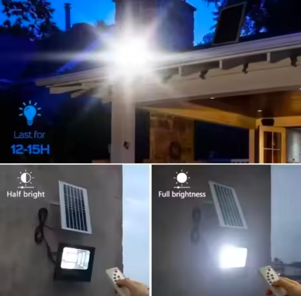 100w Solar Flood Lights LED Solar Powered Spotlight Outdoor Waterproof Reflector