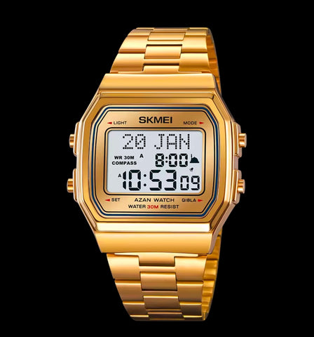 SKMEI Muslim Prayer Qibla Hijri Islamic Digital Waterproof Wrist Watch