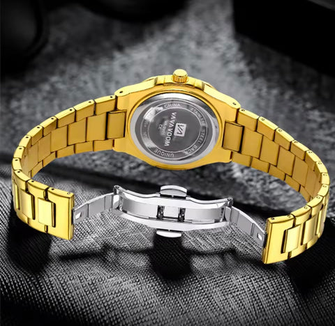 Power Luxury Stainless Steel Quartz Watch Waterproof 3ATM