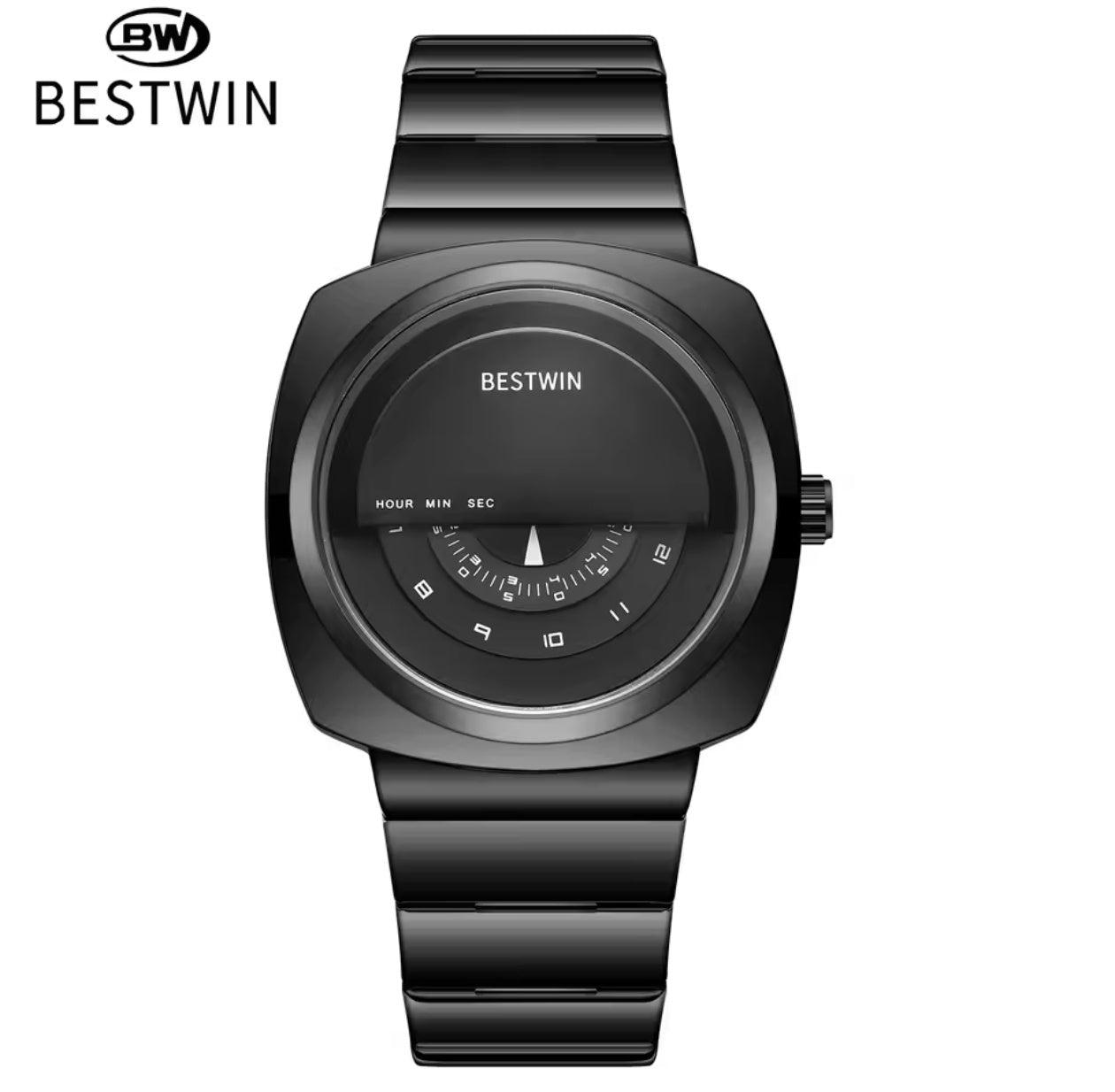 Best win Hollow 3D Carved Bezel Stainless Steel Business Wrist Watch
