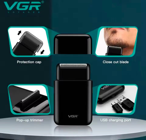 VGR 3 in 1 Men's Hair Trimmer Grooming Kit USB Rechargeable v-390