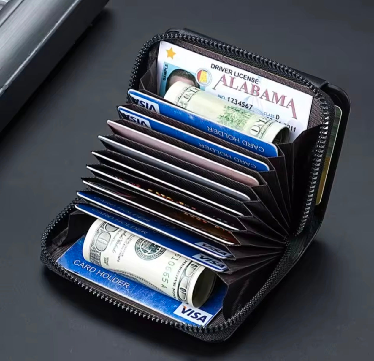 High-Quality Leather Wallet with Double Buckle
