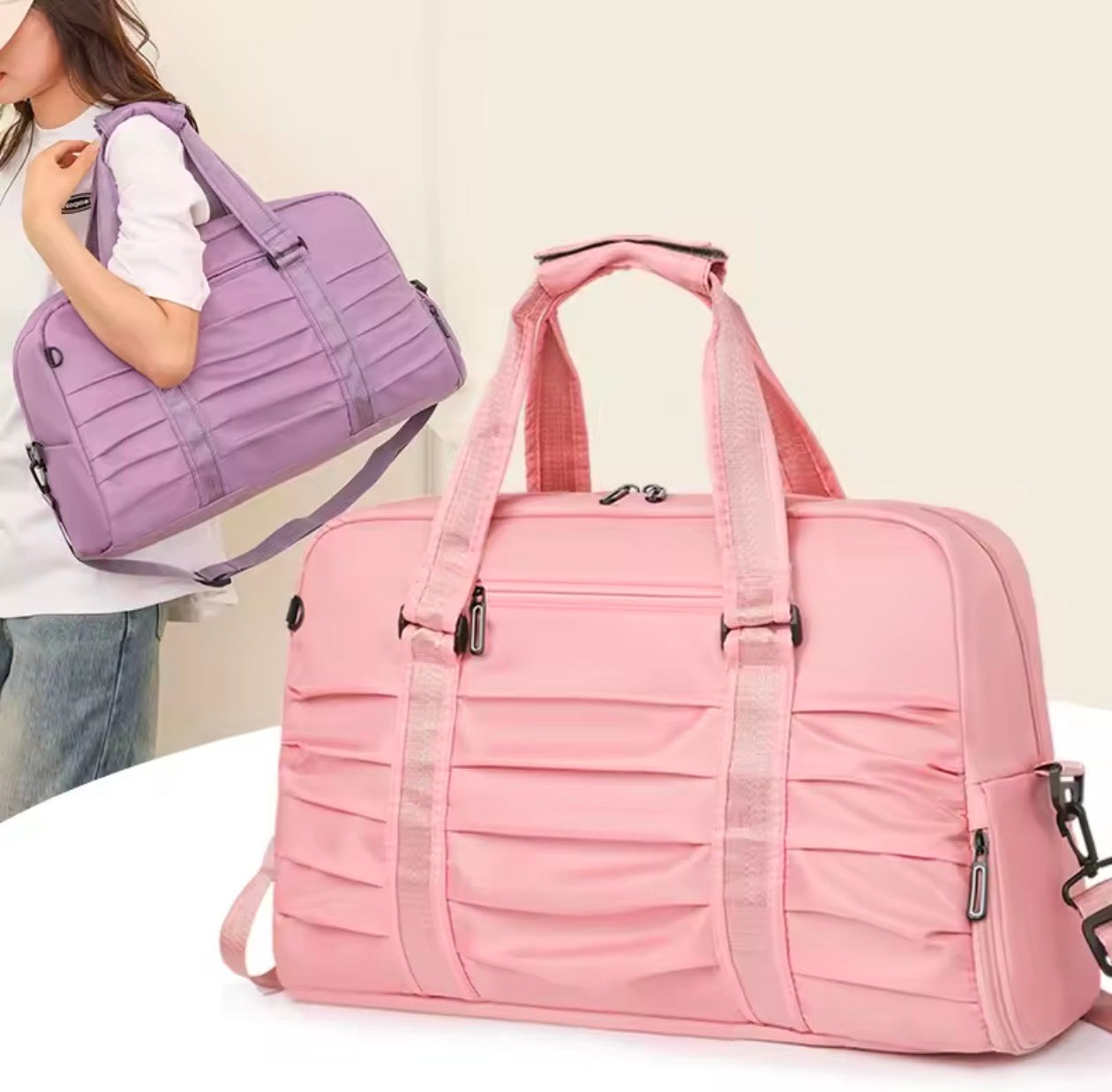 Multifunctional Duffel Bag for Men or Women with Shoe Laptop & Wet Compartment