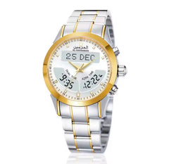 Alfajar Alharmeen prayer Azan Stainless Steel watch Qibla Muslim Watch