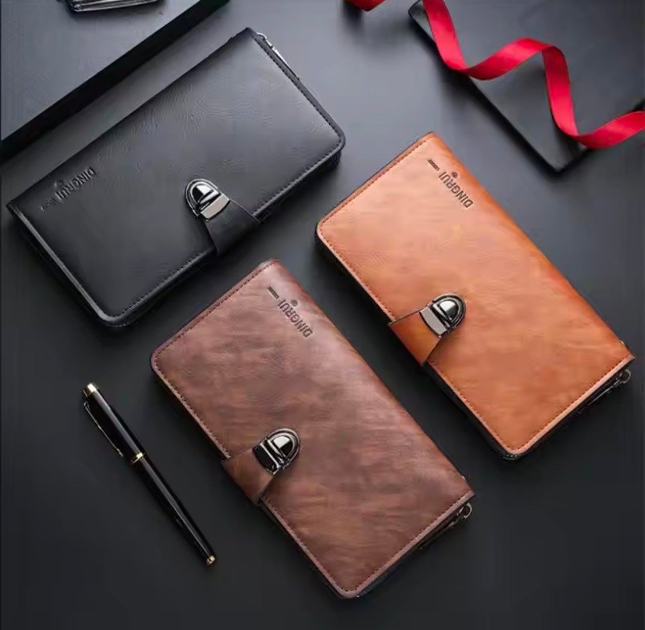 MBS PU Leather Long Zipper Business wallet & multi Card Holder