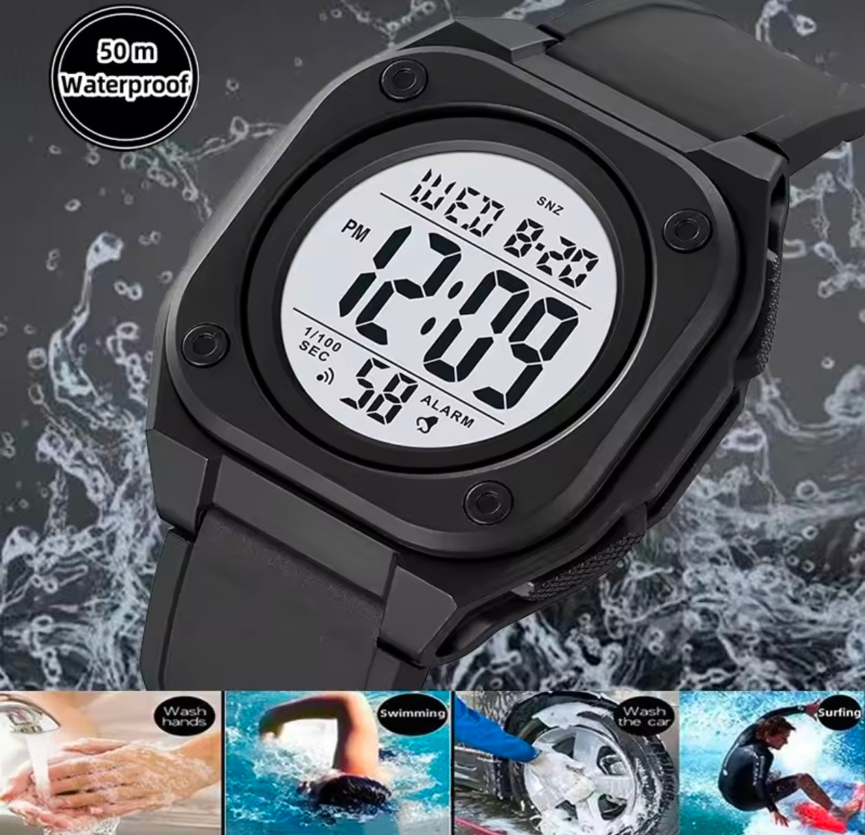 SKMEI Digital Watch Men Wristwatch Outdoor LED Stopwatch