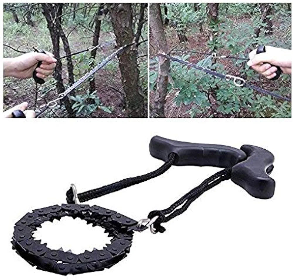 Pocket Chainsaw 39 Inch Long Chain Compact Folding Hand Saw Tool for Survival