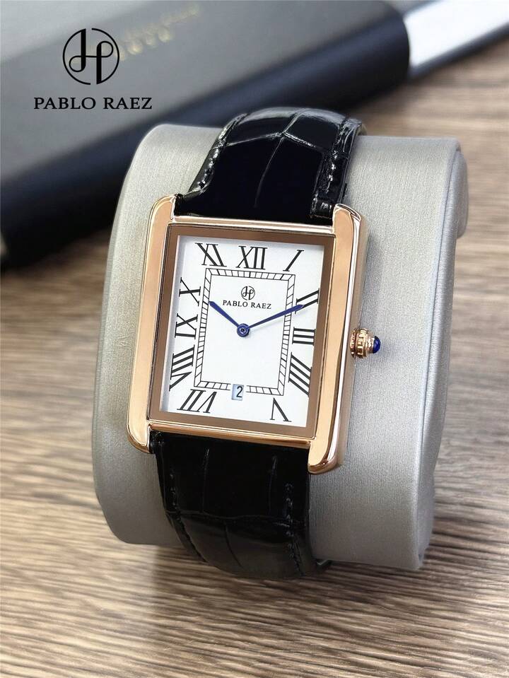 Elegant Business Square Quartz Timepiece with Calendar – Waterproof Fashion Gift for Him
